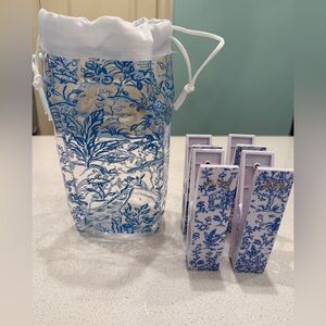Lilly Pulitzer GWP Towel Clips with storage bag. New. N/S Home.